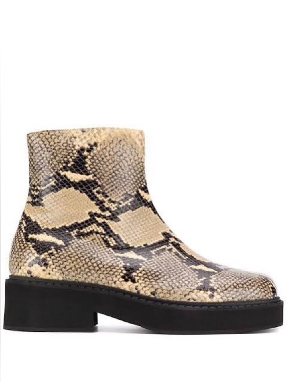 Marni Snake Embossed Leather Platform Ankle Boots Size 8